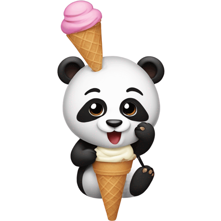 Panda eating ice cream emoji