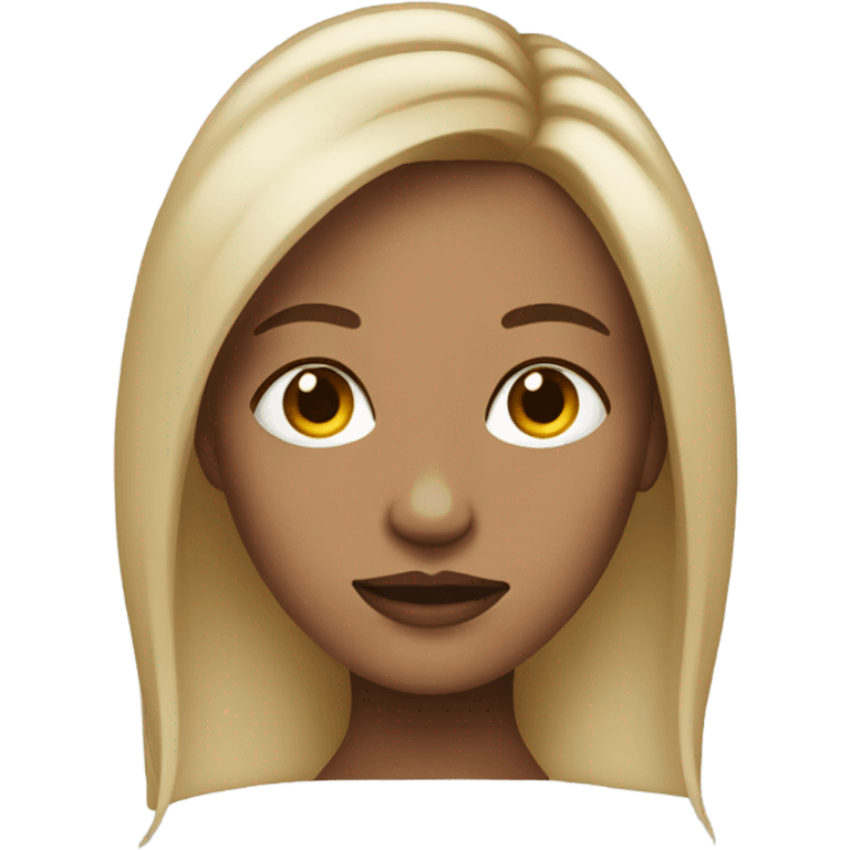 Woman with split dyed brown and blonde hair and nose piercings emoji