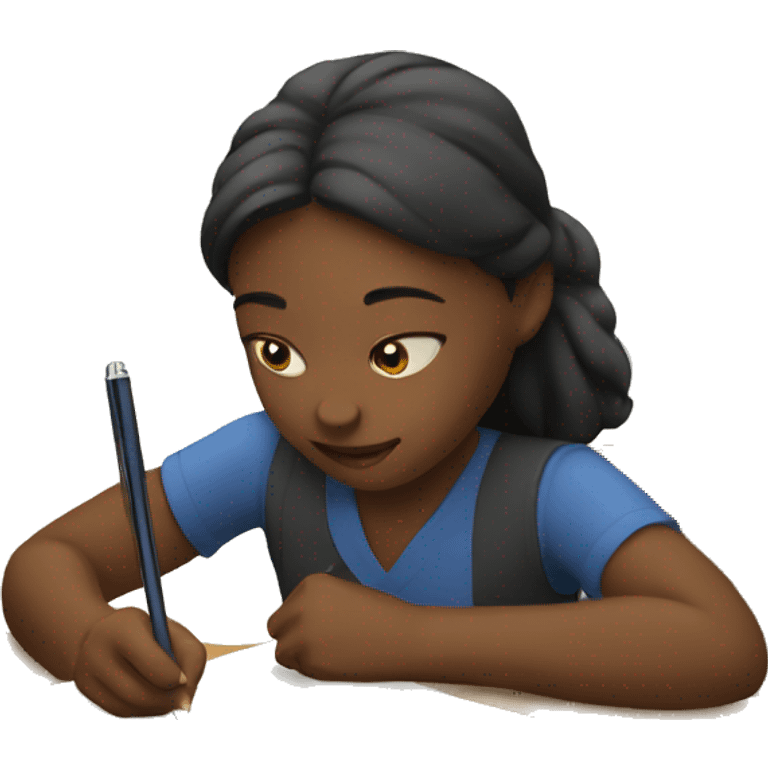 Girl writing emoji