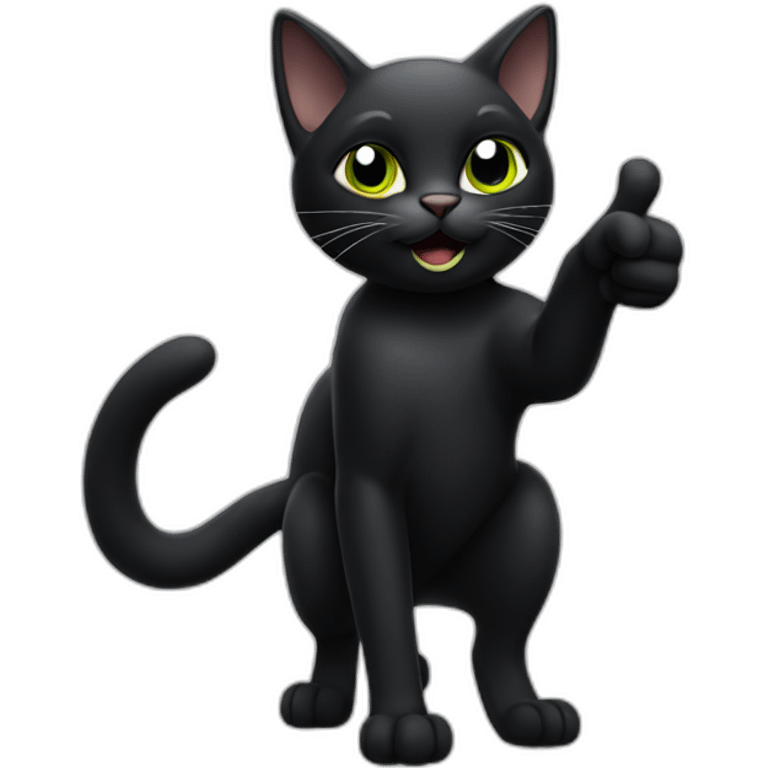 Black Cat with thumps up emoji