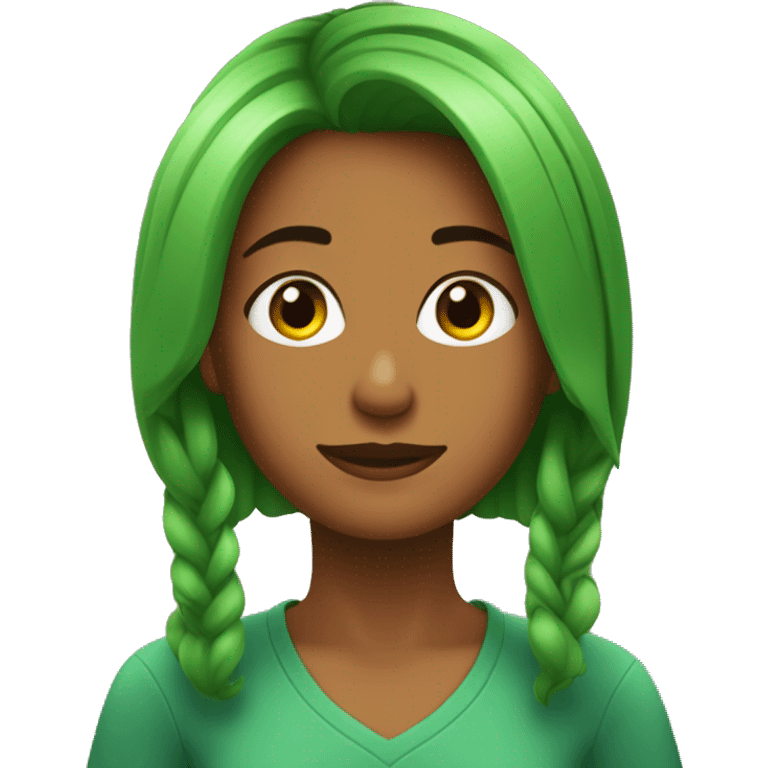 chica con el pelo maron i los hojos verdes emoji