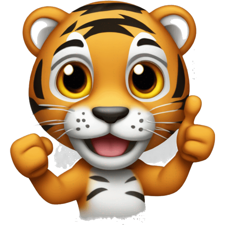 tiger giving thumbs up, not cute emoji