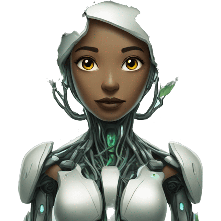 Cyber futuristic robot mother nature emoji