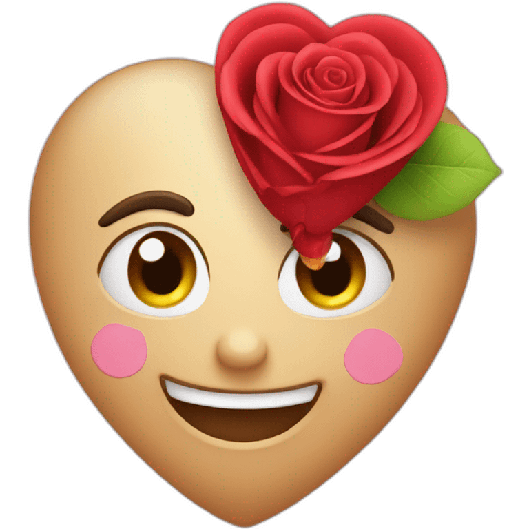 Coeur avec rose emoji