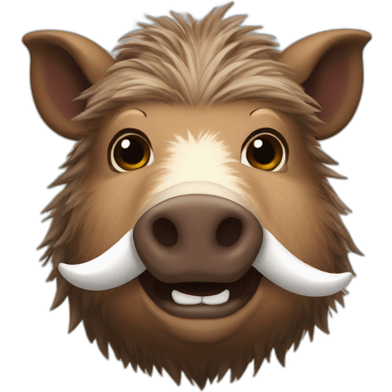 furries brown boar with white tusks emoji