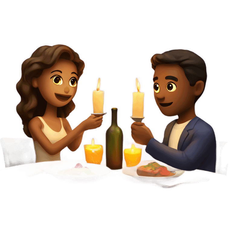 Romantic candle lit dinner date emoji