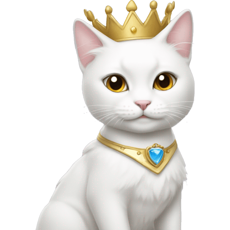 White cat wearing a princess costume  emoji