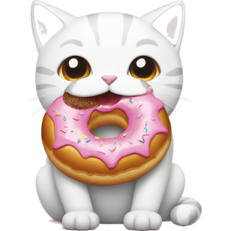 cat eating donut emoji