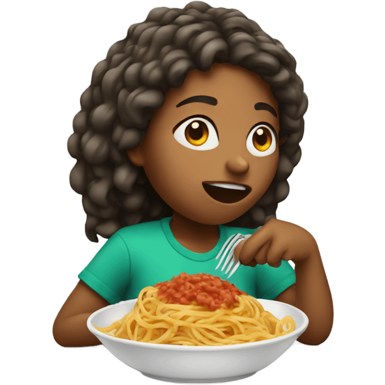 Girl eating spaghetti  emoji