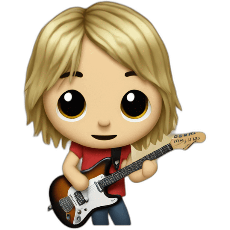 Kurt cobain playing a fender Jaguar on a concert emoji