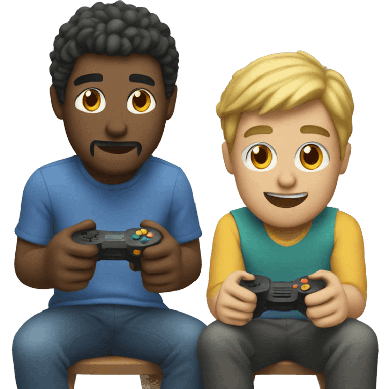 two men play video games emoji