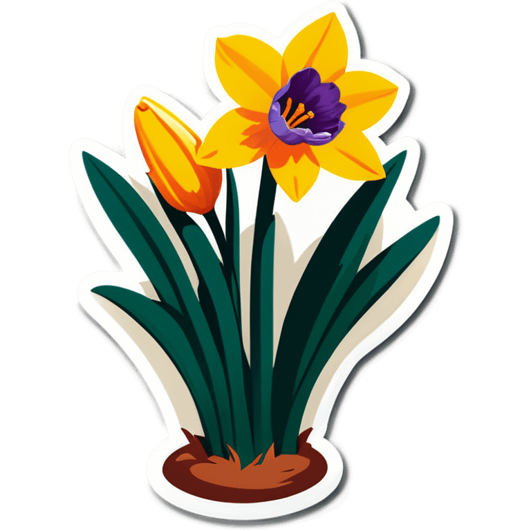 Daffodil tulip crocus playing in the sun emoji