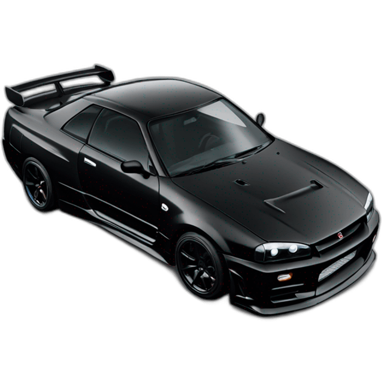 Nissan gtr skyline r34 black emoji