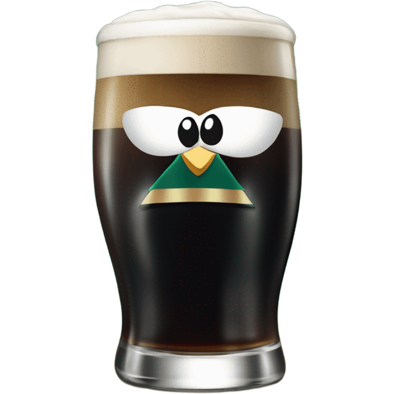 Smiley drinking a pint of Guinness wearing Philadelphia eagles clothes emoji