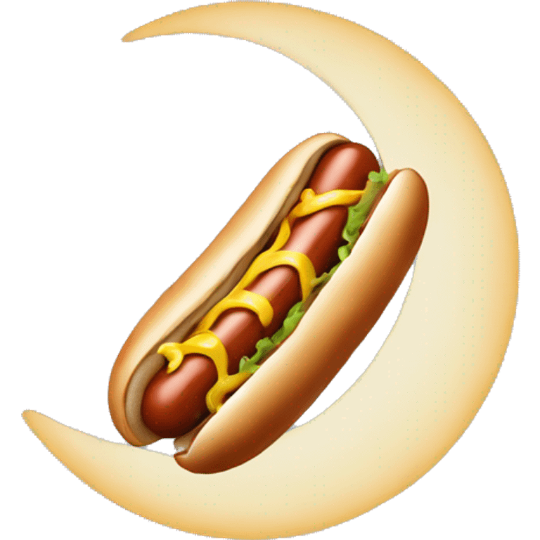 Hot dog on the moon ￼ emoji