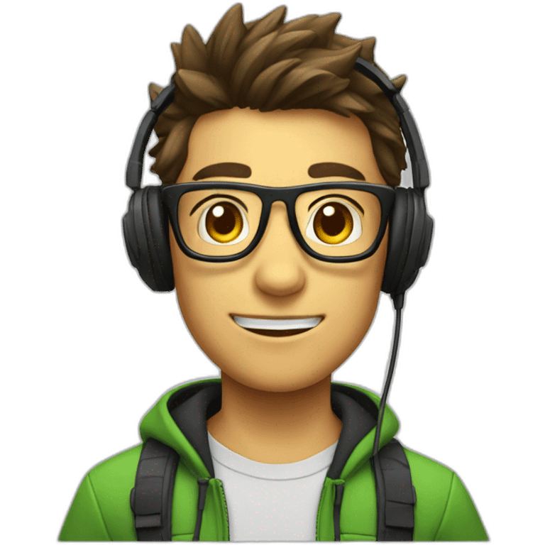 GAMING Boy With Headset And Glasses emoji