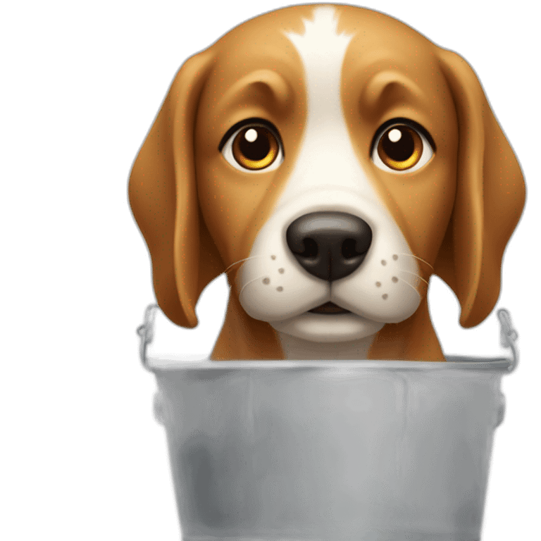 Dog with bucket  emoji