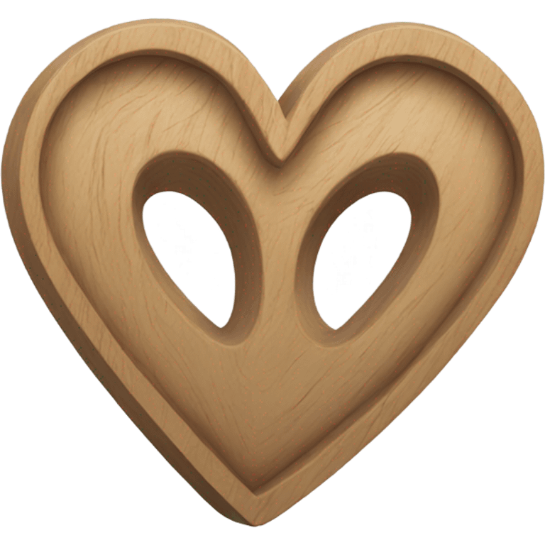 Wooden outlined heart sculpture  emoji