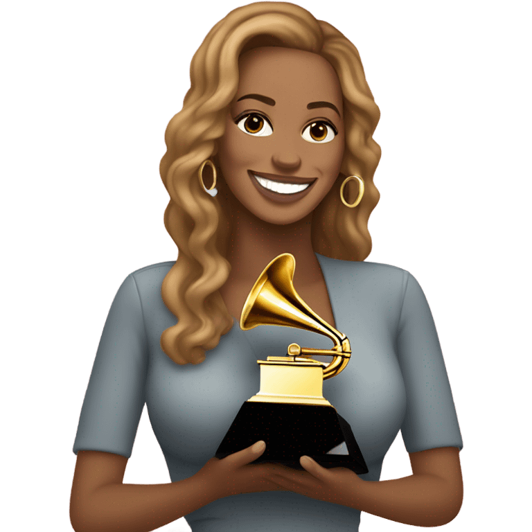 Beyoncé with the Grammy  emoji