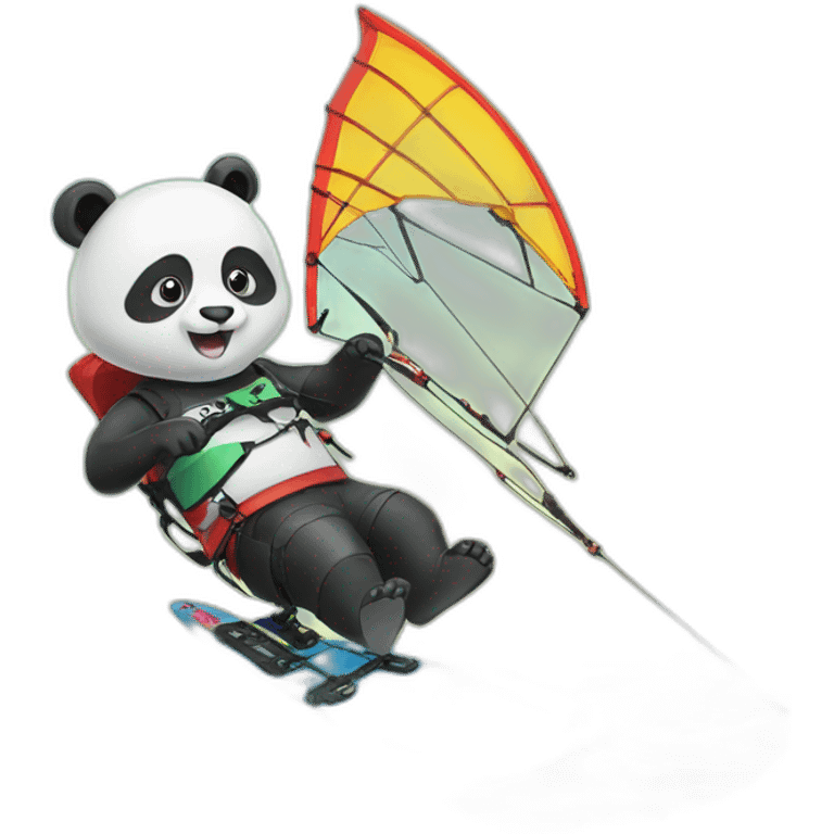 panda kitesurfing emoji