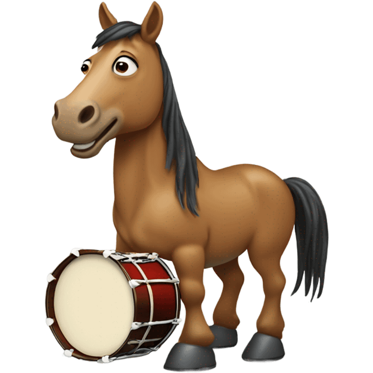 A horse playing the drums emoji