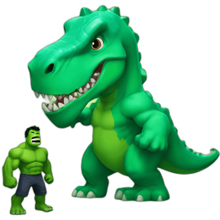 Hulk and dinosaur emoji