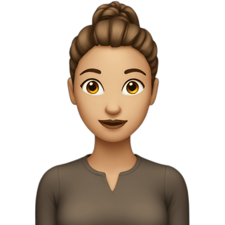 Woman-brown-ponytail-big nose  emoji