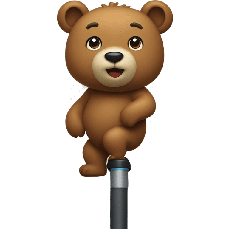 Bear on a pogostick  emoji