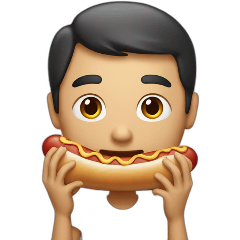 holding a hotdog emoji