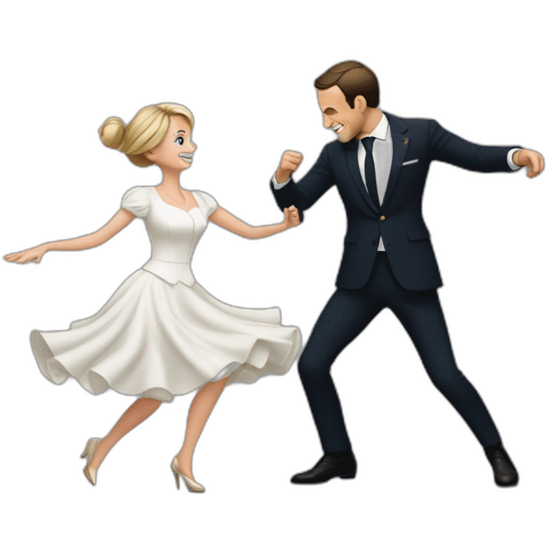 emmanuel macron qui danse avec elisabeth borne emoji