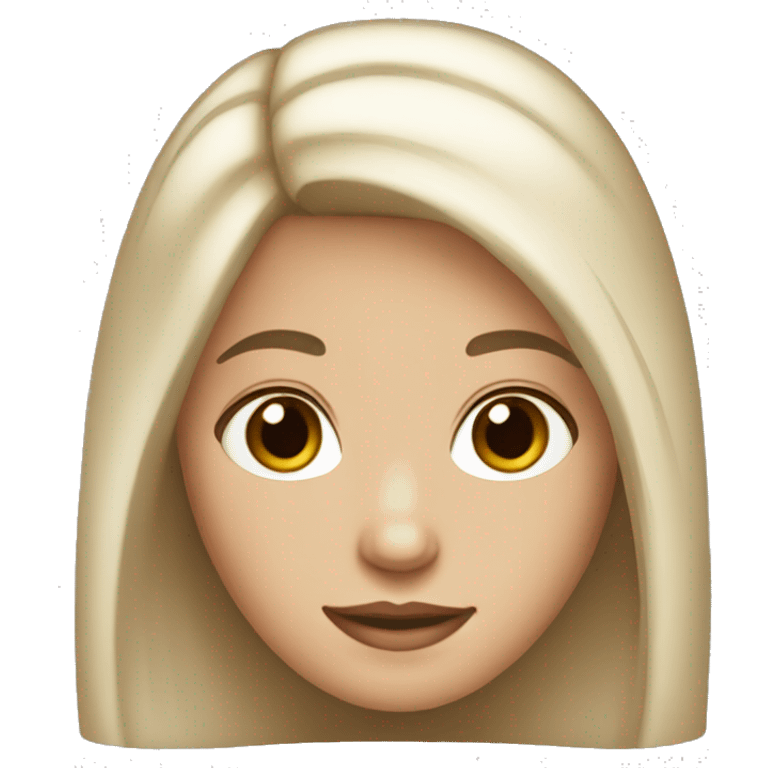 make a girl with straight hair brown hair brown eyes white skinned  emoji