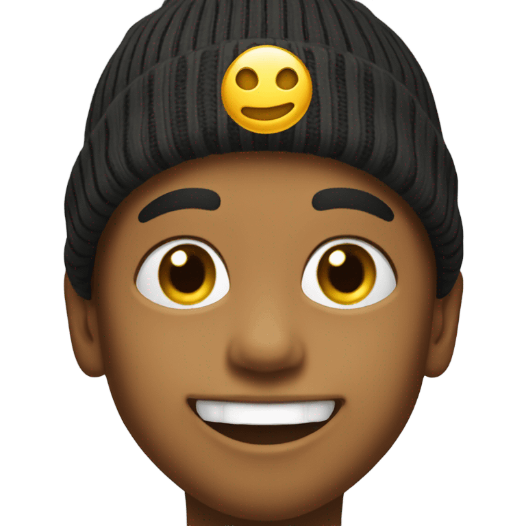 smiling boy with gold teeth  in beanie portrait emoji