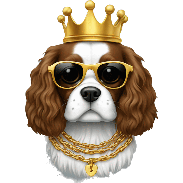 king charles with gold chain and shades emoji