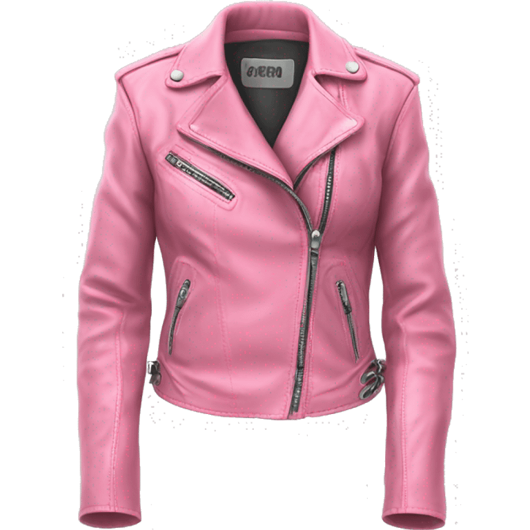 Realistic isolated open bubblegum pink fashion leather jacket.  emoji