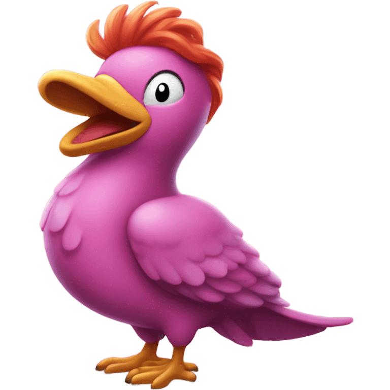 Birdo with long red hair emoji