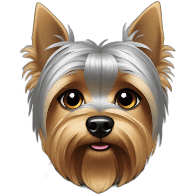 yorkshire terrier sad one ear up and one ear down silver head emoji