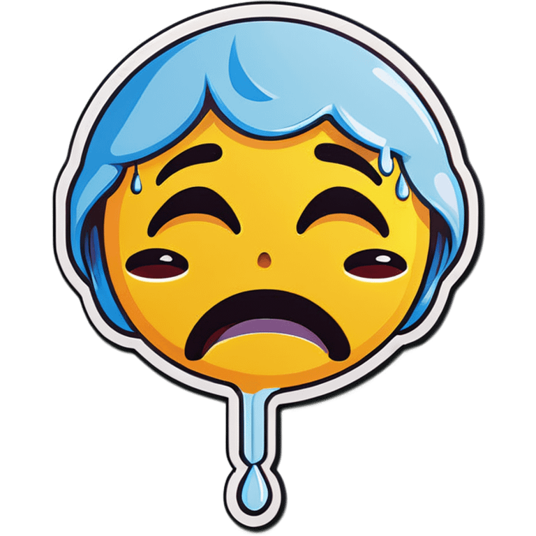 Pop art crying emoji emoji