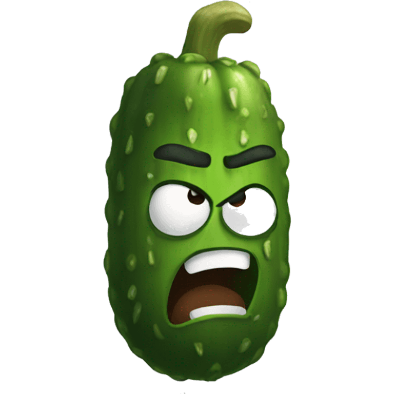 Angry pickle emoji