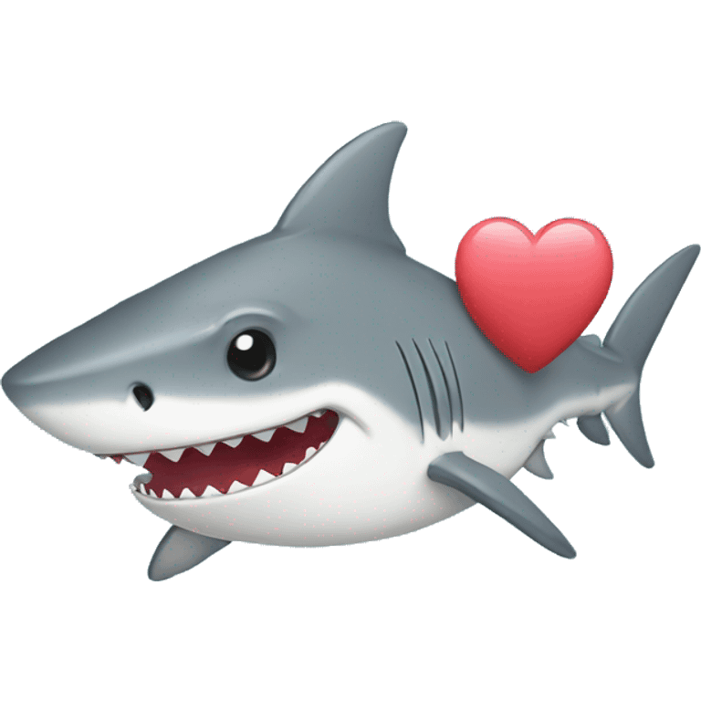 sad shark with heart emoji