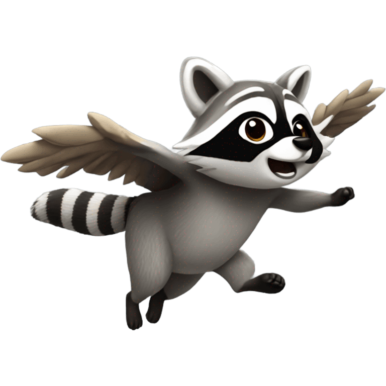 Flying raccoon  emoji