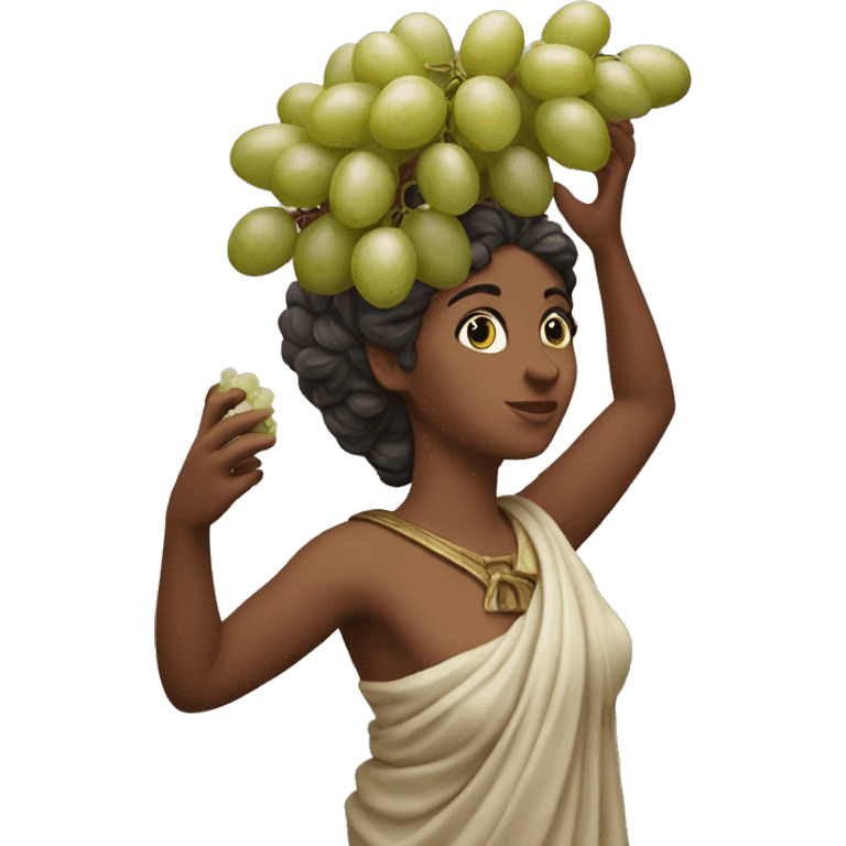 Greek Sappho holds a bunch of grapes in her hand emoji