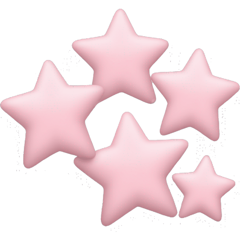 3 pastel pink stars of different sizes emoji