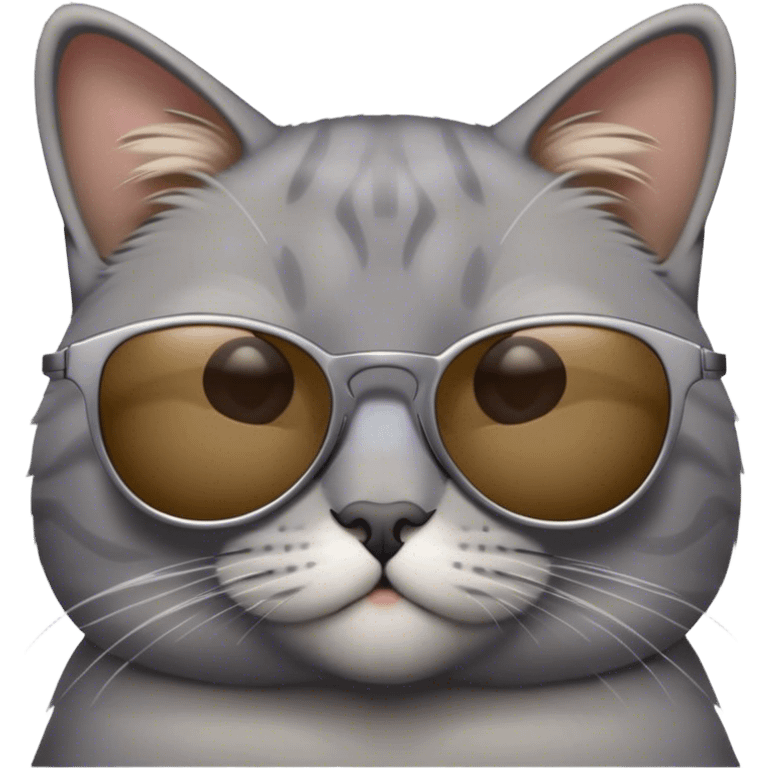 Grey cat with sunglasses  emoji