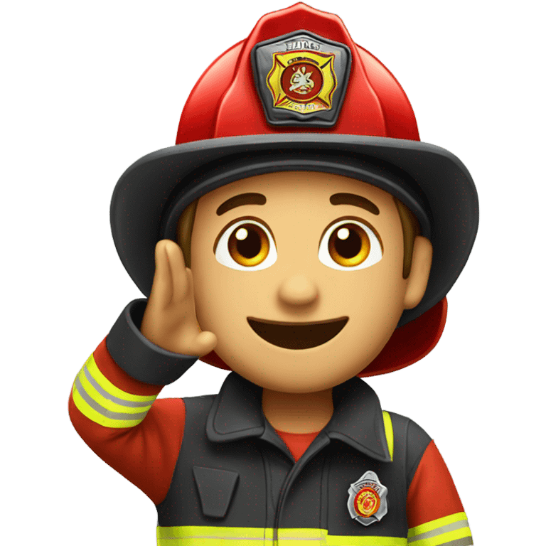 Firefighter waving emoji