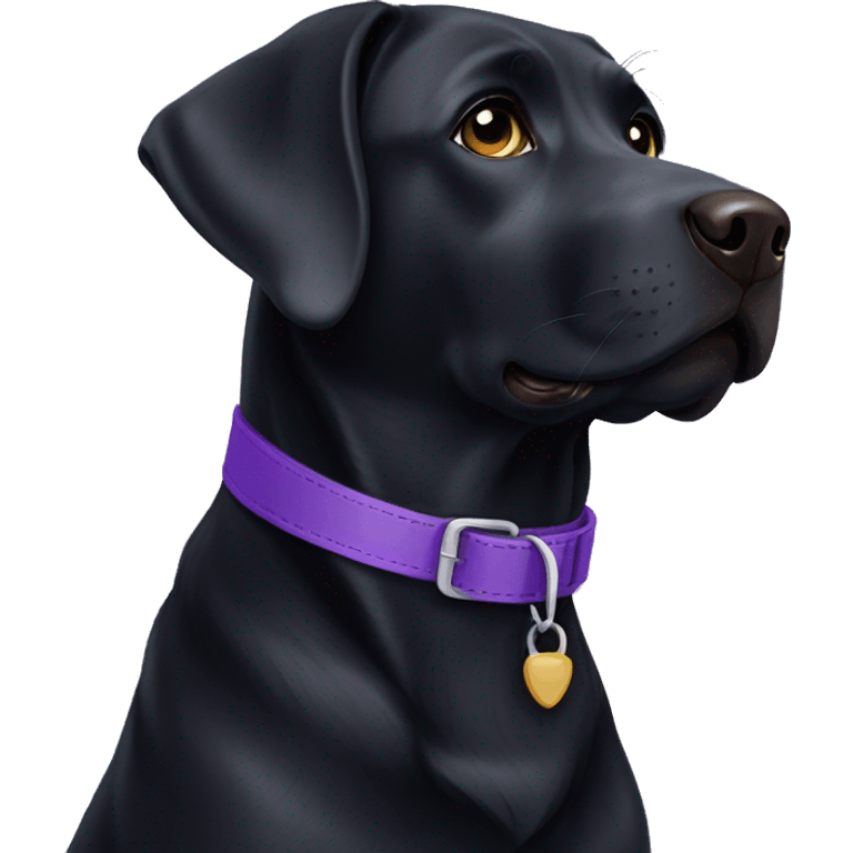 Black Labrador with purple collar emoji