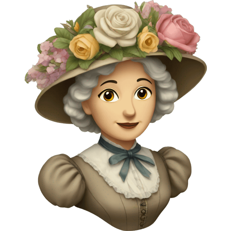 victorian lady  with flowers emoji