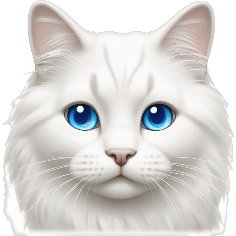 All White Ragdoll cat whit blue eyes walking  emoji