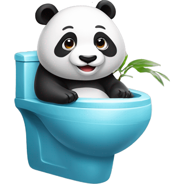 Un Panda sur des WC sourit emoji