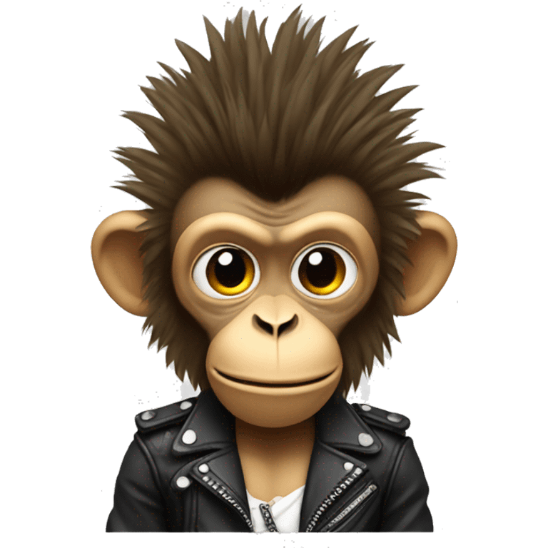 Rockstar monkey with Mohawk emoji