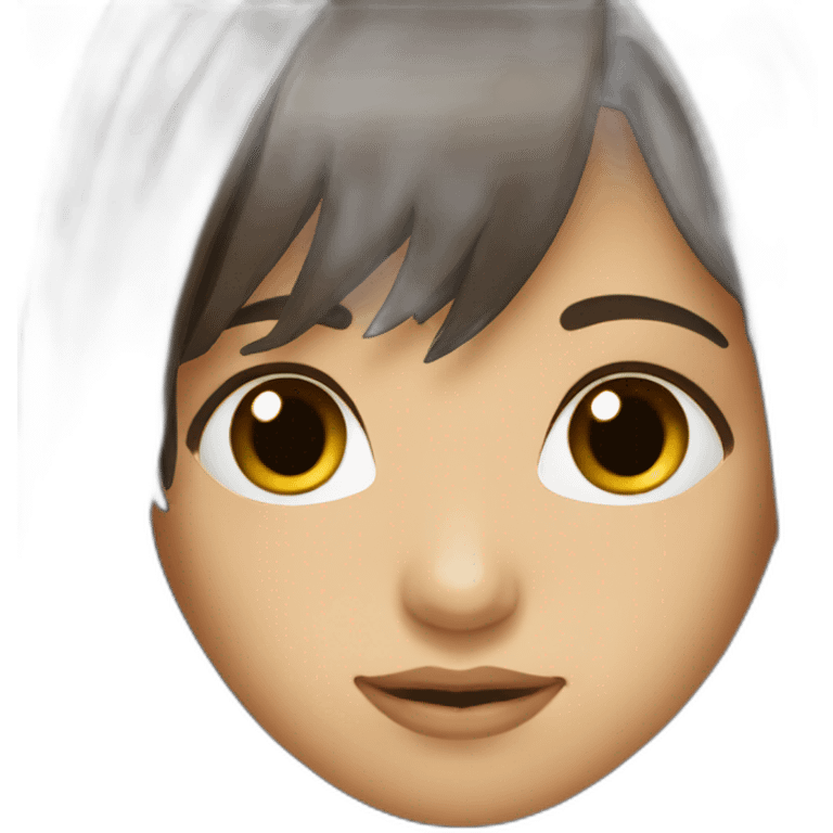 dark-brown-long-hair-fringe-girl-with-black -eyes Download emoji emoji